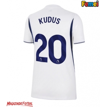 Tottenham Hotspur Mohammed Kudus #20 Tricou Fotbal Replică 2026-27 Femei Acasa